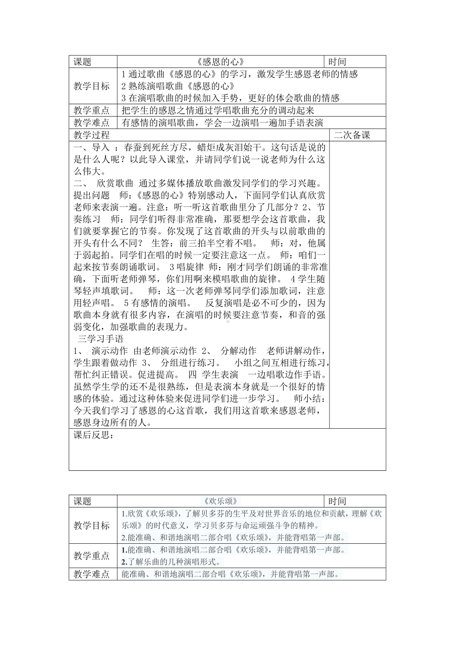 新人教版六年级下册《音乐》全册教案 (表格式).doc_第1页