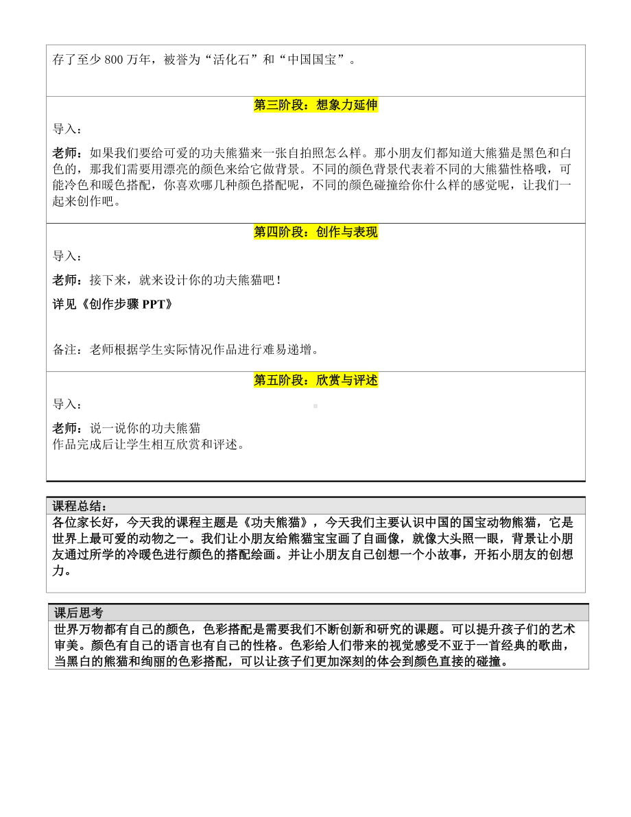 一年级上册美术课外B班教案-功夫熊猫—教案-全国通用.doc_第2页