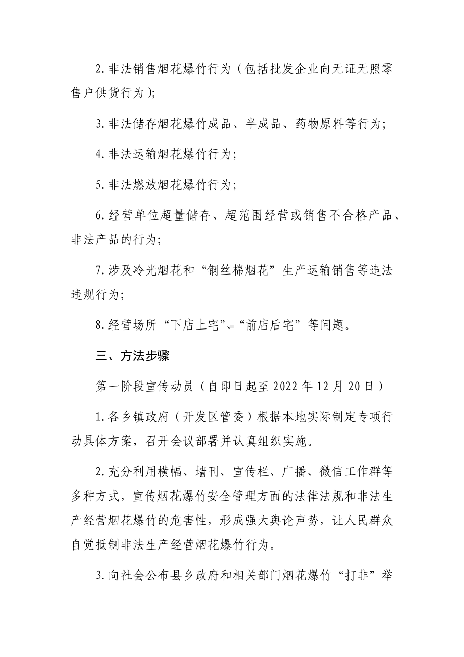 XX县集中开展打击非法生产经营烟花爆竹行为专项行动实施方案.docx_第2页