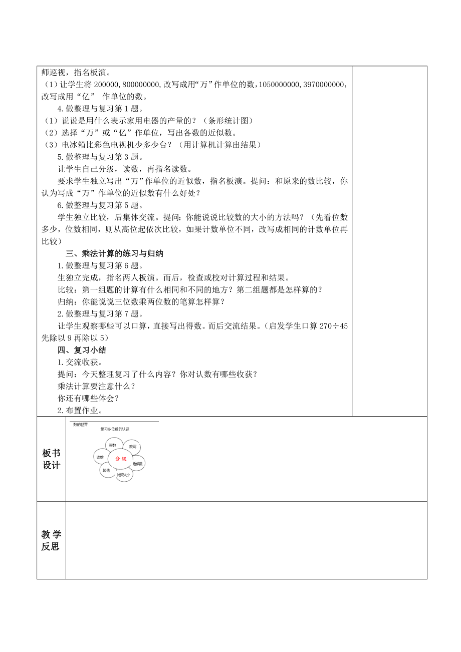 苏教版四年级数学下册第九单元期末复习《数的世界（第1课时）》教案.doc_第2页