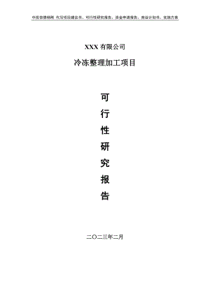 冷冻整理加工项目可行性研究报告申请备案.doc