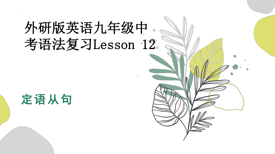 2023年外研版九年级中考语法复习Lesson 12定语从句ppt课件.pptx_第1页