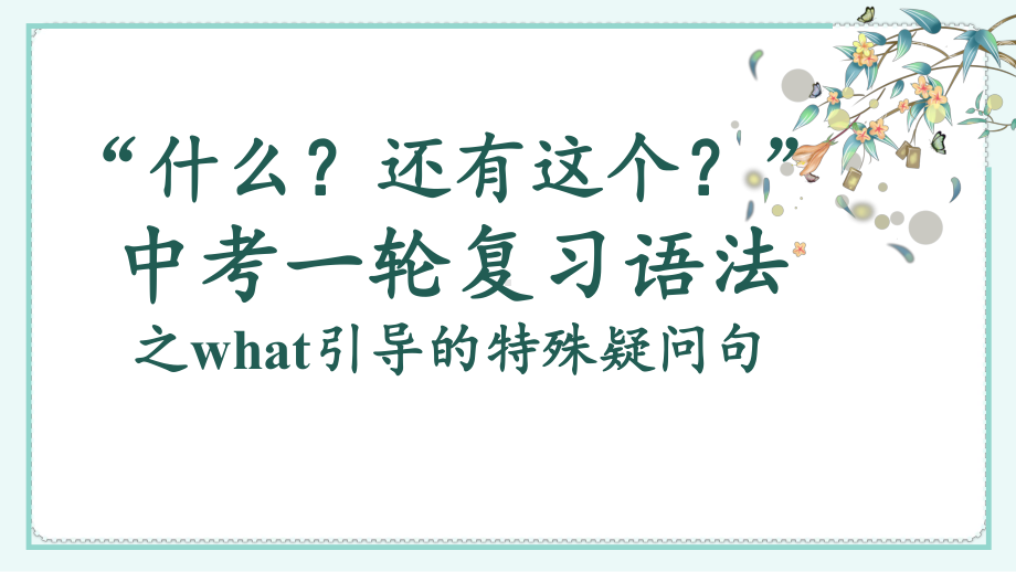 “什么？还有这个？”2022年中考英语一轮复习语法之what引导的特殊疑问句ppt课件.pptx_第1页