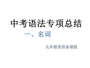 2022年英语中考语法专项总结一 名词ppt课件.pptx