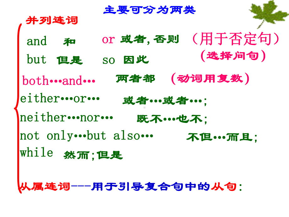 2021年中考英语语法复习连词ppt课件 .ppt_第2页
