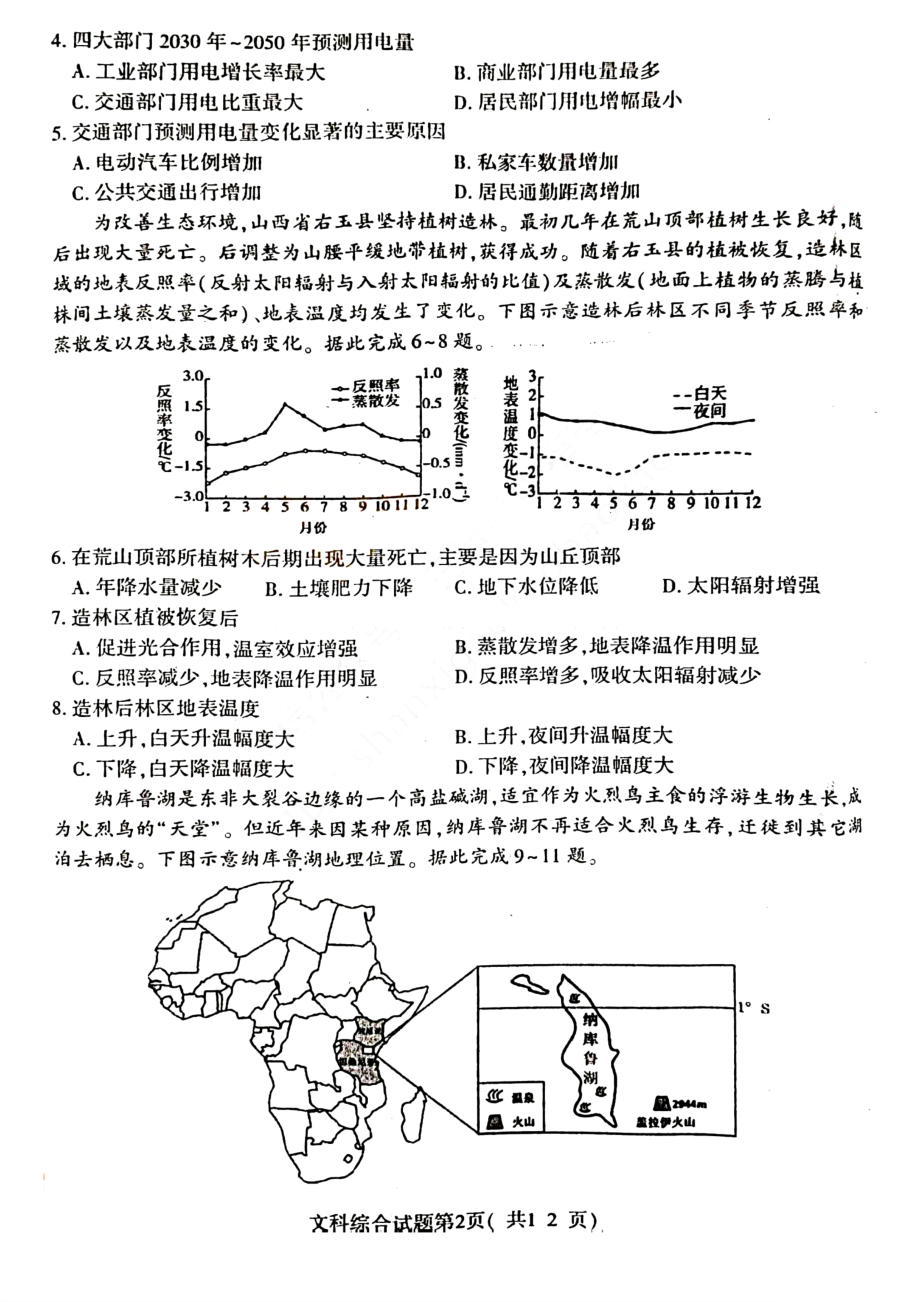 山西省临汾市2023年高考考前适应性训练考试（一）（一模）文综试卷及答案.pdf_第2页