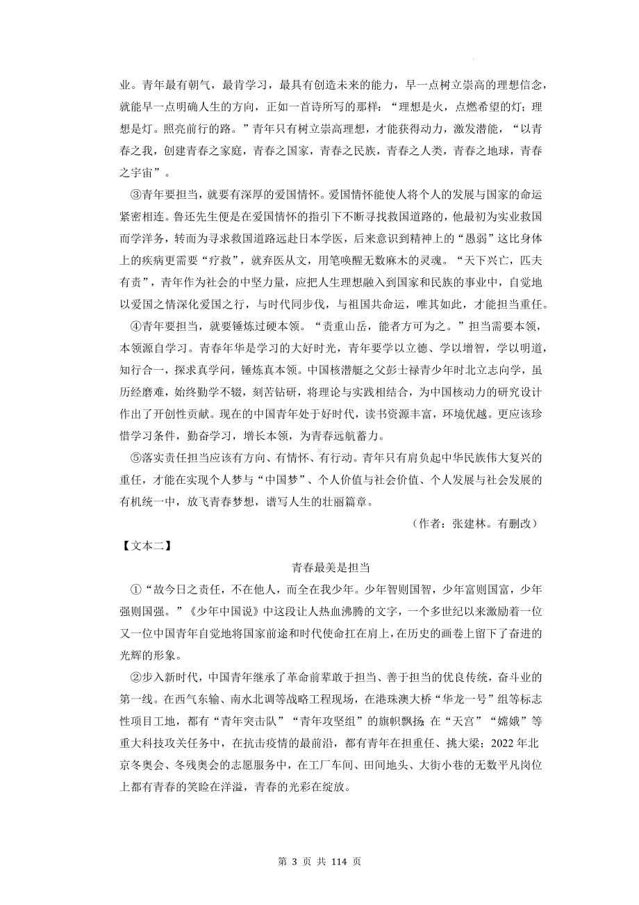 2023年中考语文复习：现代文阅读 刷题练习题汇编（含答案解析）.docx_第3页