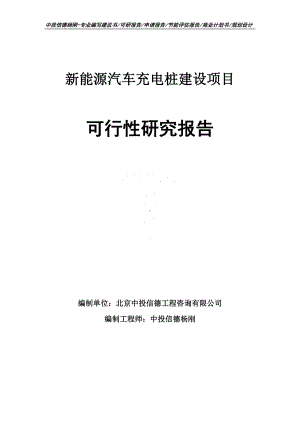 新能源汽车充电桩建设项目可行性研究报告申请备案.doc