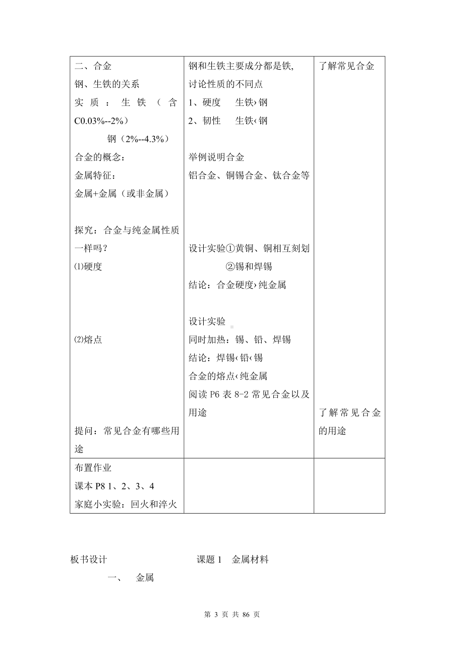 人教版九年级下册化学精品教学设计表格式.doc_第3页