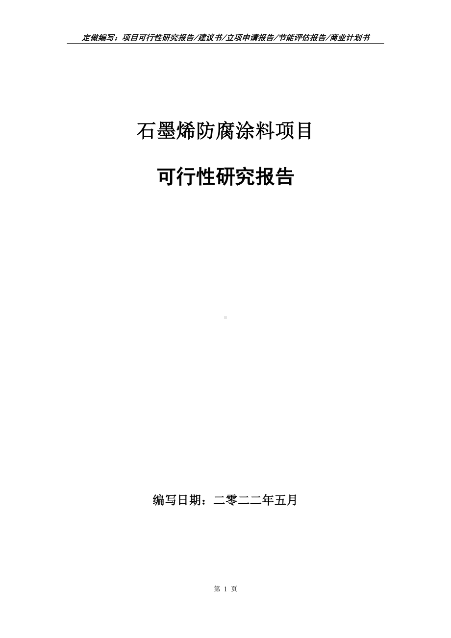 石墨烯防腐涂料项目可行性报告（写作模板）.doc_第1页