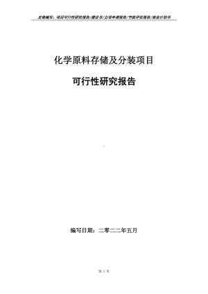 化学原料存储及分装项目可行性报告（写作模板）.doc