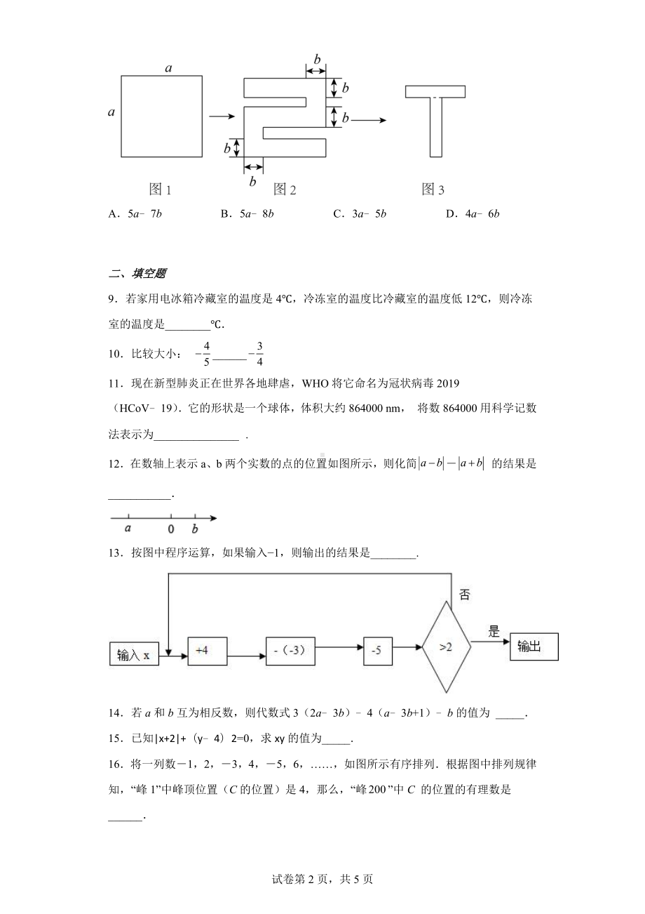 江苏省连云港市灌南县2022-2023学年七年级上学期期中数学试题.docx_第2页