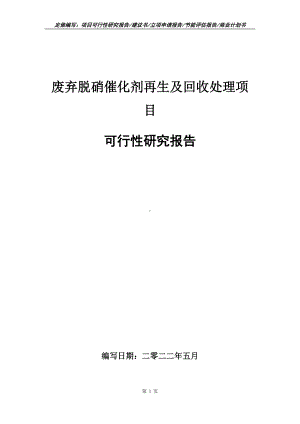 废弃脱硝催化剂再生及回收处理项目可行性报告（写作模板）.doc