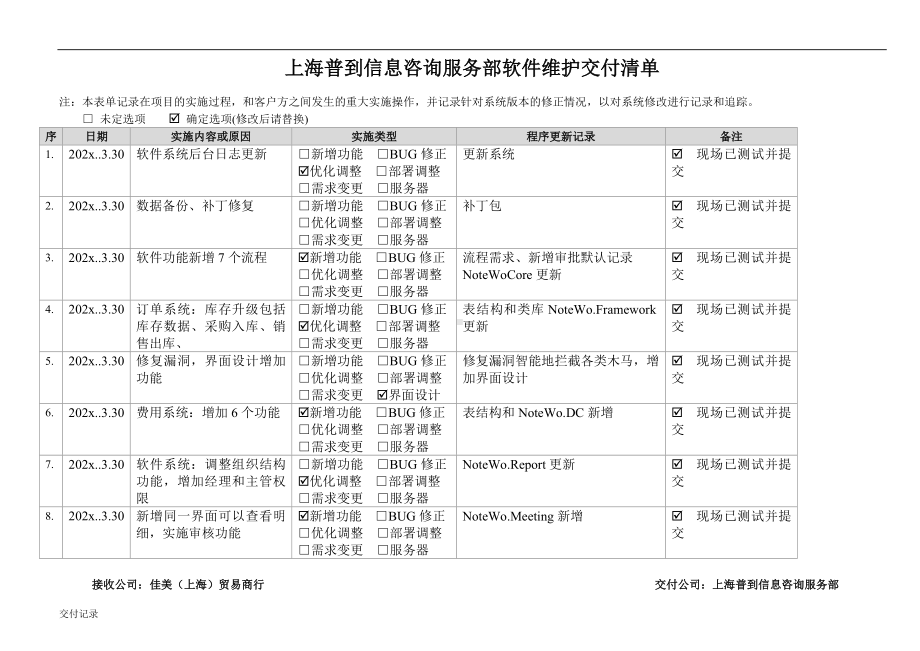 软件交付记录参考.doc_第1页