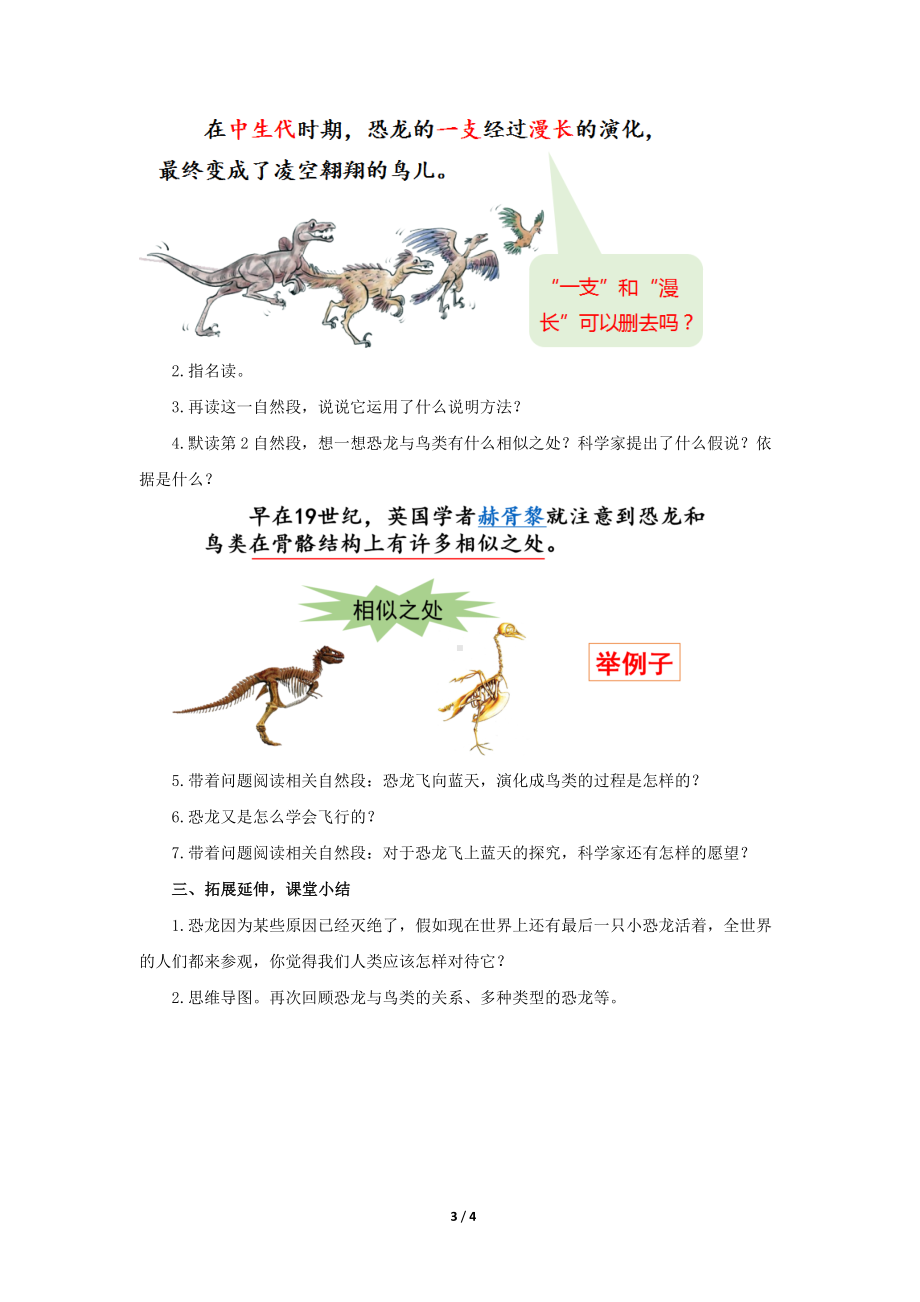 部编版四年级下语文6《飞向蓝天的恐龙》优质示范课教案.docx_第3页