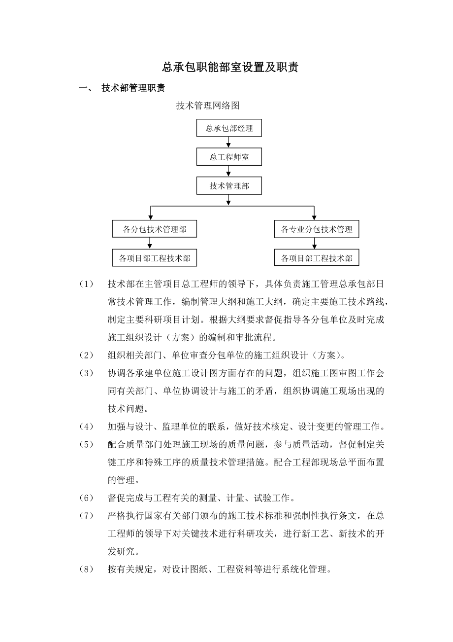 总承包职能部室设置及职责.docx_第1页