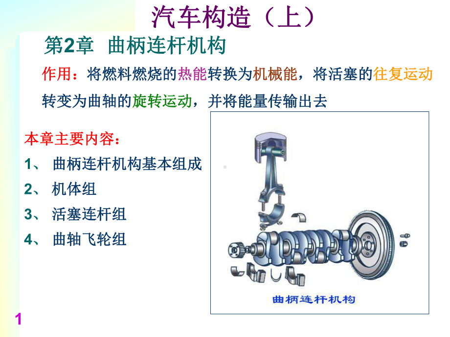 汽车发动机构造-2章-曲柄连杆机构(2011版24学时)-gw修订.ppt_第1页