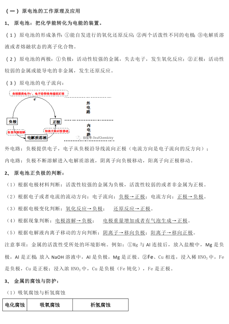 高中化学专题之原电池的知识点总结.docx_第1页