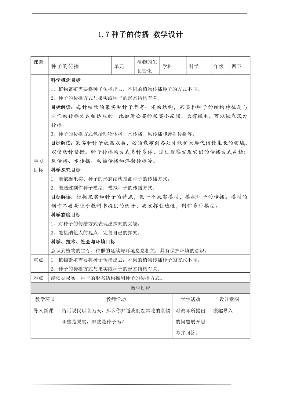 1.7种子的传播ppt课件（24张PPT）+教案+试题+素材-2023新教科版（2017）四年级下册《科学》.rar