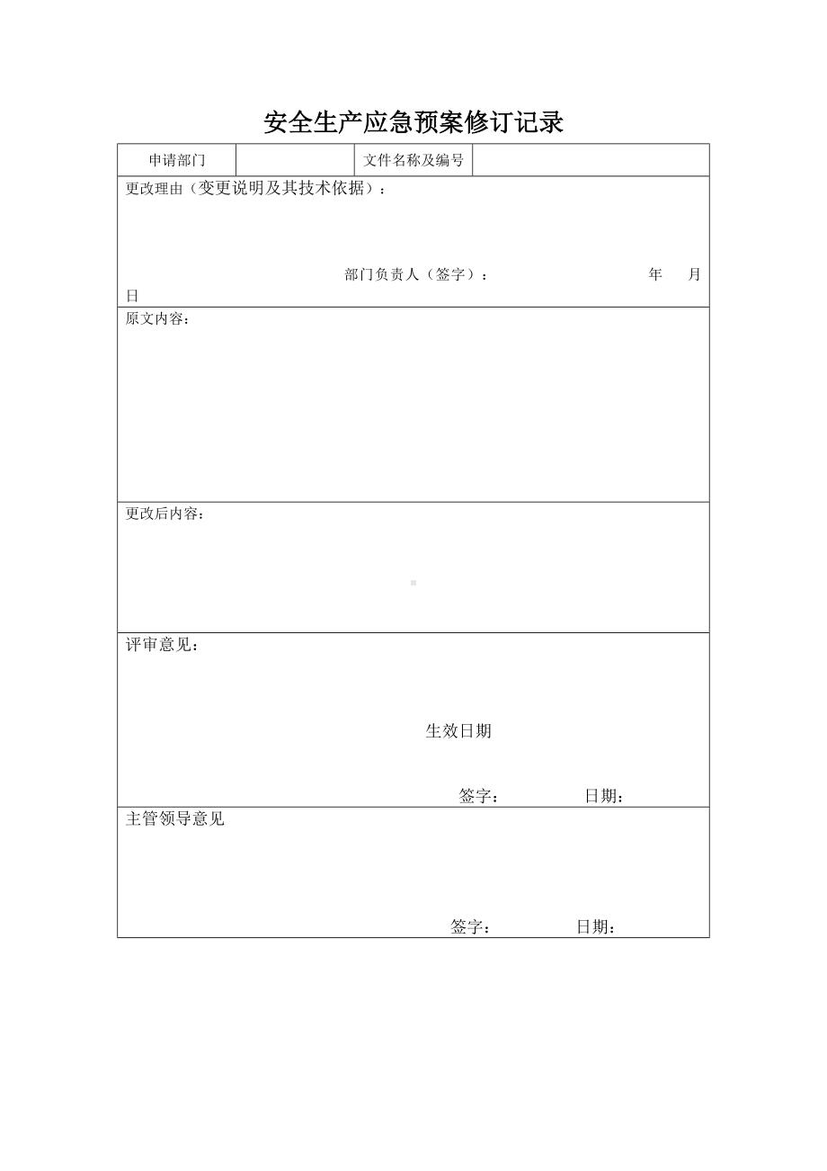 安全生产应急预案修订记录.docx_第1页