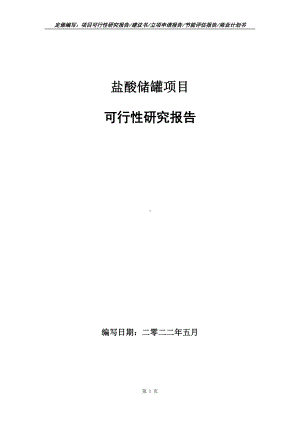 盐酸储罐项目可行性报告（写作模板）.doc