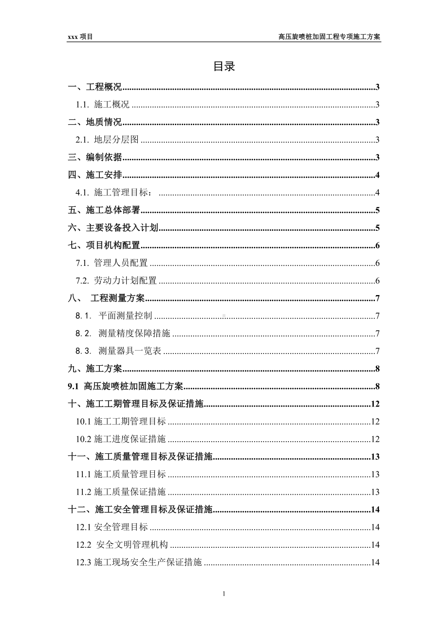 高压旋喷桩加固工程专项施工方案.docx_第1页