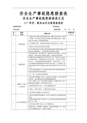 安全生产事故隐患排查表.doc