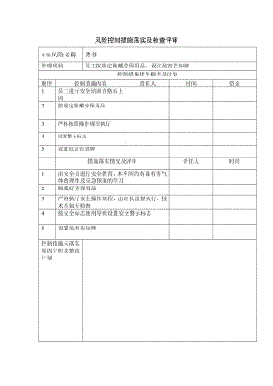 公司风险控制措施落实及检查表（烫伤）.docx