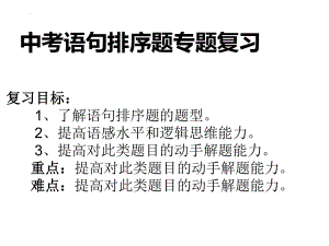 2023年中考语文专题复习：语句排序ppt课件（33张PPT）.pptx