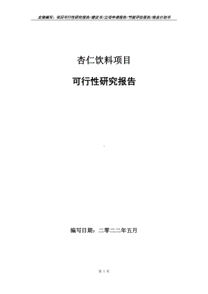 杏仁饮料项目可行性报告（写作模板）.doc