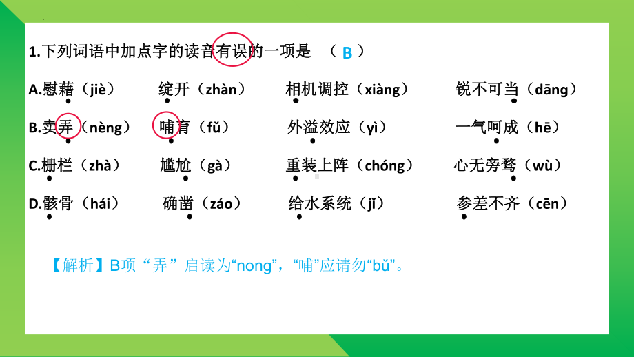 初中语文基础知识与古诗文（一）练习ppt课件.pptx_第3页