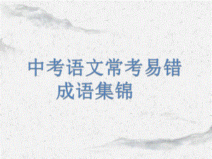 2022年中考语文一轮复习：易错成语集锦（共27张PPT）ppt课件.pptx