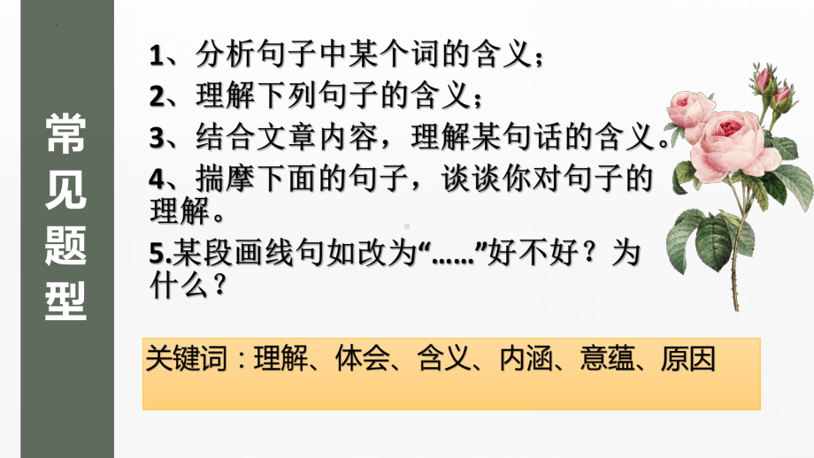 中考语文专题复习ppt课件：记叙文阅读-句子含义（共37张PPT）.pptx_第3页