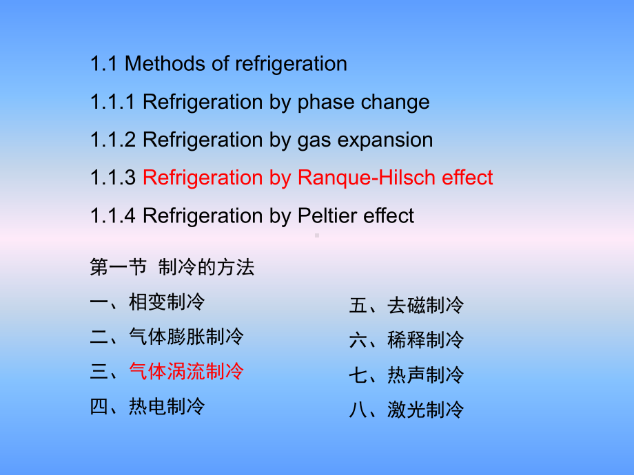 大学精品课件：第一章制冷与低温的热力学基础 3 (1.1.3 - 1.1.8)-2015-09-23.ppt_第1页