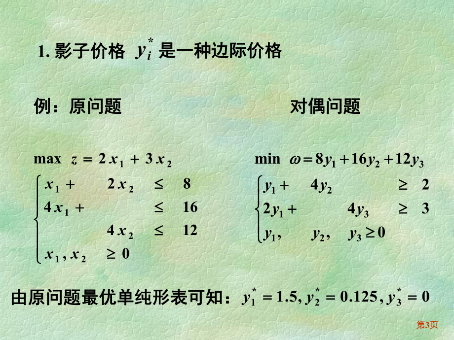 大学精品课件：第三章 对偶理论和灵敏度分析（第6节）.ppt_第3页