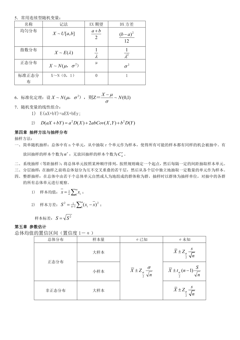 自学考试专题：数量方法基本公式.doc_第2页