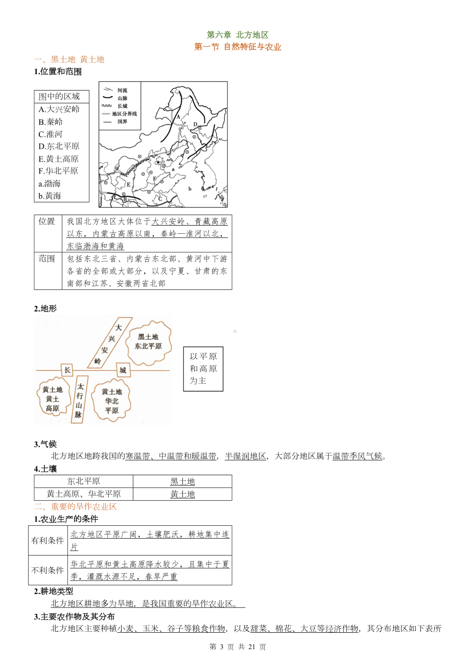 人教版八年级下册地理期末复习知识点考点提纲精编详细版（实用必备！）.docx_第3页