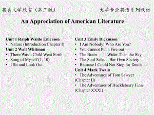 《英美文学欣赏（第三版）》课件American Literature Unit 1 Ralph Waldo Emerson.ppt