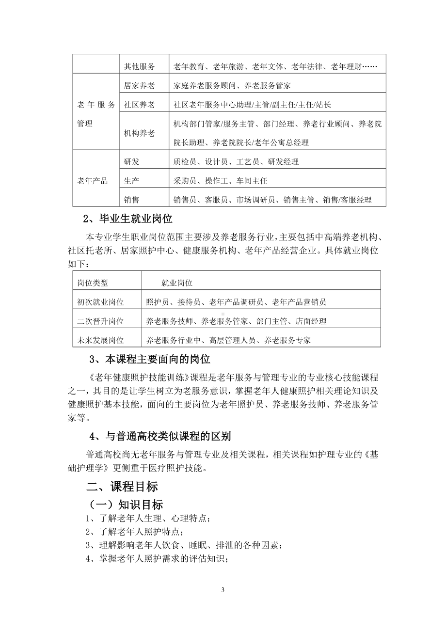 老年健康照护技能训练课程标准.docx_第3页