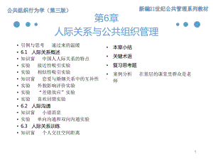 《公共组织行为学（第三版）》课件第6章 人际关系与公共组织管理.ppt