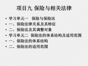 《保险学基础》课件项目九 保险与相关法律.ppt