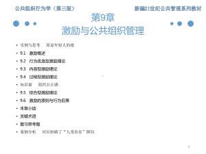 《公共组织行为学（第三版）》课件第9章 激励与公共组织管理.ppt