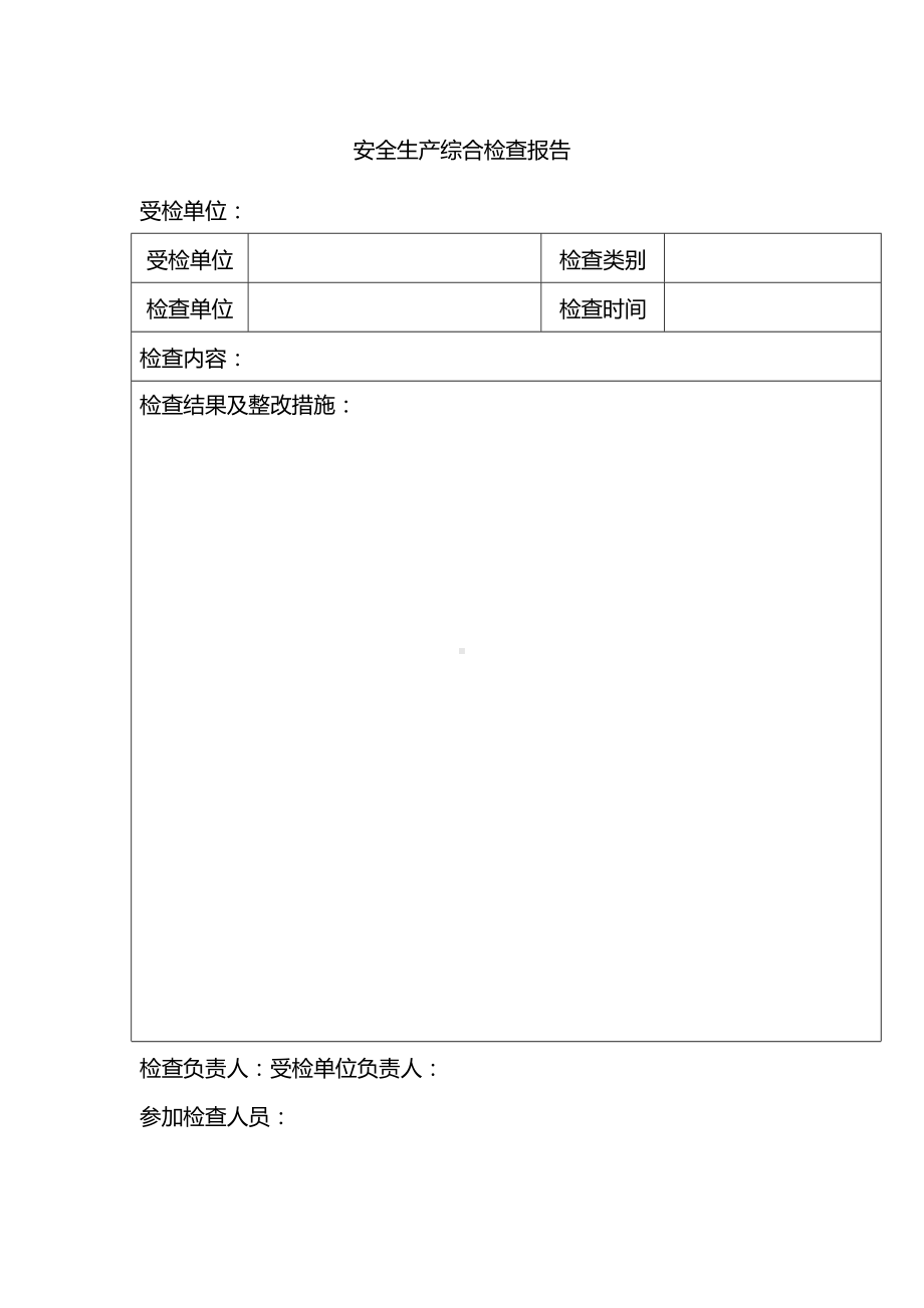 安全生产综合检查报告.docx_第1页