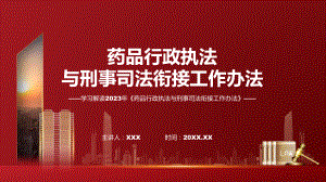 宣传讲座《药品行政执法与刑事司法衔接工作办法》内容模板.pptx