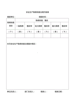 安全生产隐患排查治理月报表.docx