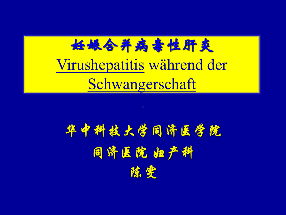 医学精品课件：德文 妊娠合并病毒性肝炎.ppt_第1页