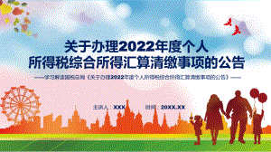 关于办理2022年度个人所得税综合所得汇算清缴事项的公告内容课件.pptx