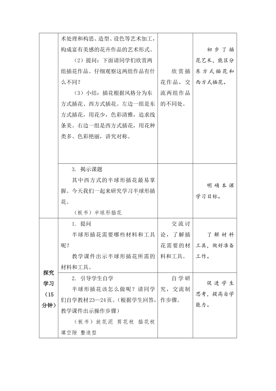 苏科版六年级下册劳动第5课《插花艺术》教案.docx_第2页