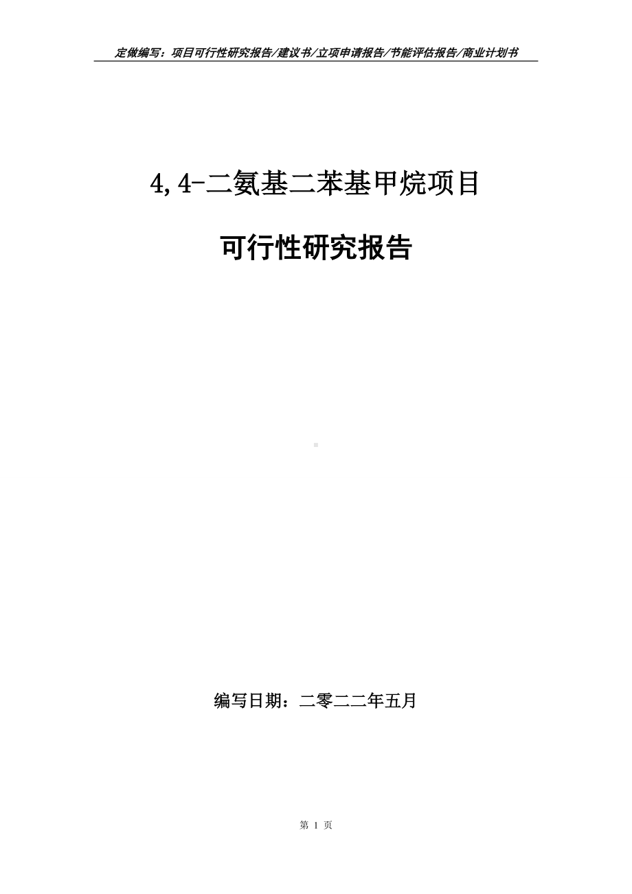 4,4-二氨基二苯基甲烷项目可行性报告（写作模板）.doc_第1页