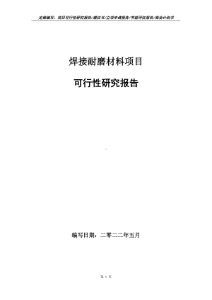 焊接耐磨材料项目可行性报告（写作模板）.doc